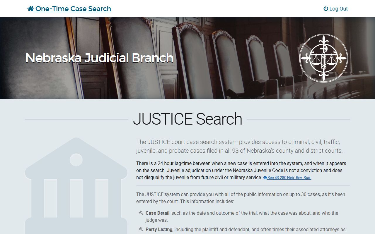 Burt County court records after arrest search through Nebraska JUSTICE